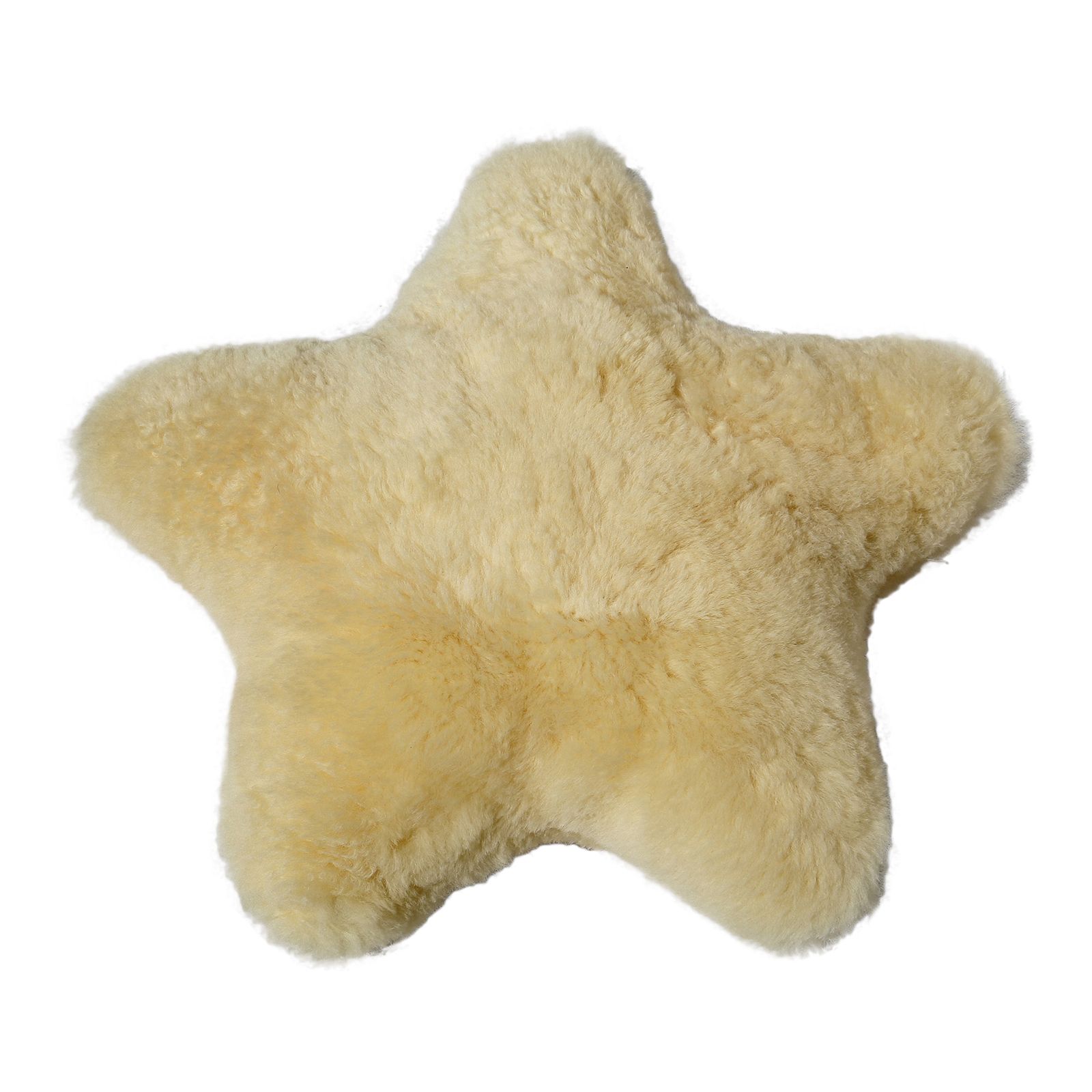 Poduszka ze skóry owczej w kształcie gwiazdy - ŻÓŁTA