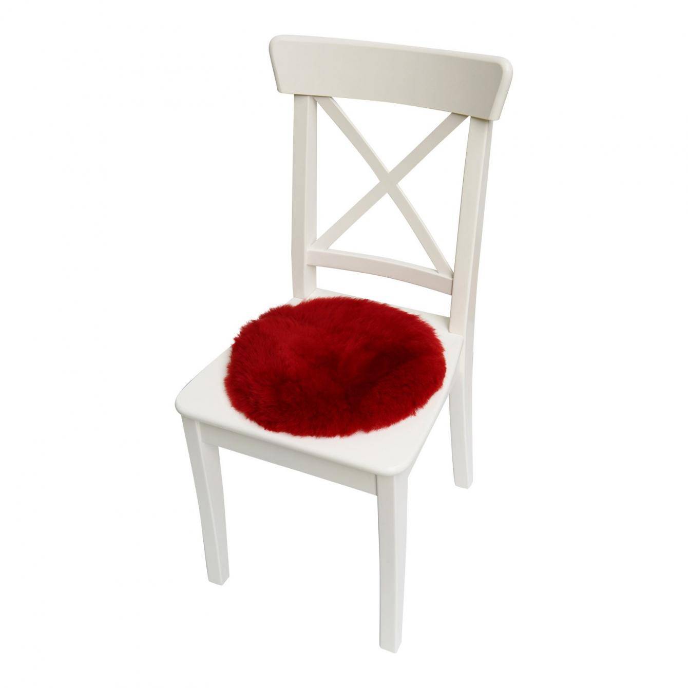 Poduszka na krzesło ze skóry owczej - OKRĄGŁA  Ø 40 cm