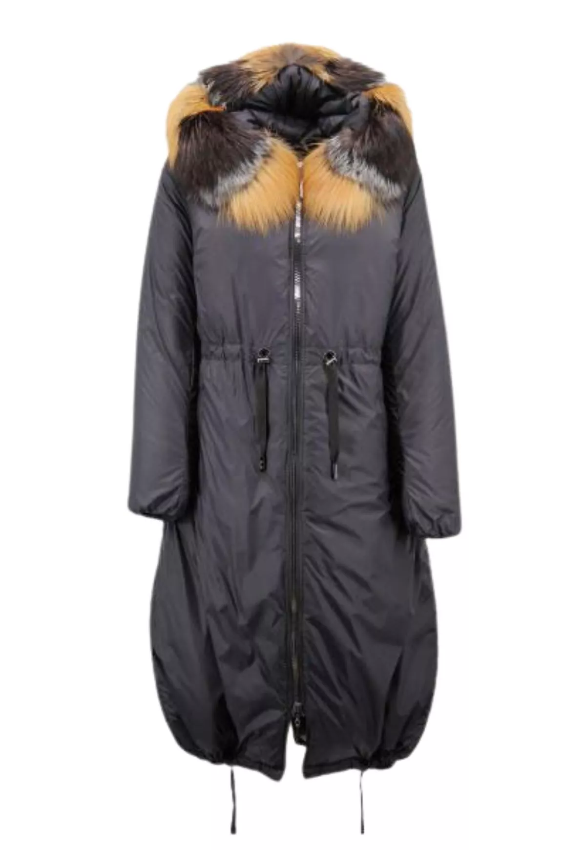 Płaszcz zimowy z futrzanym kapturem - PARKA