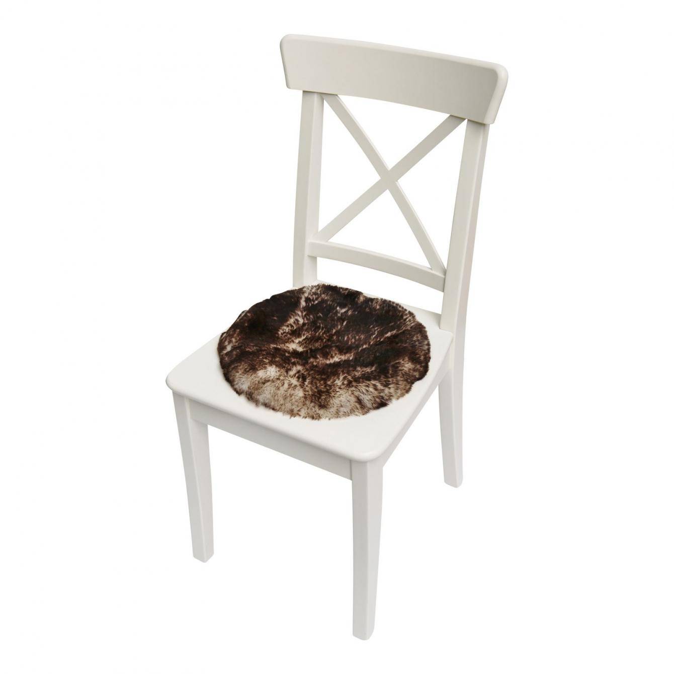 Poduszka na krzesło ze skóry owczej - OKRĄGŁA  Ø 40 cm